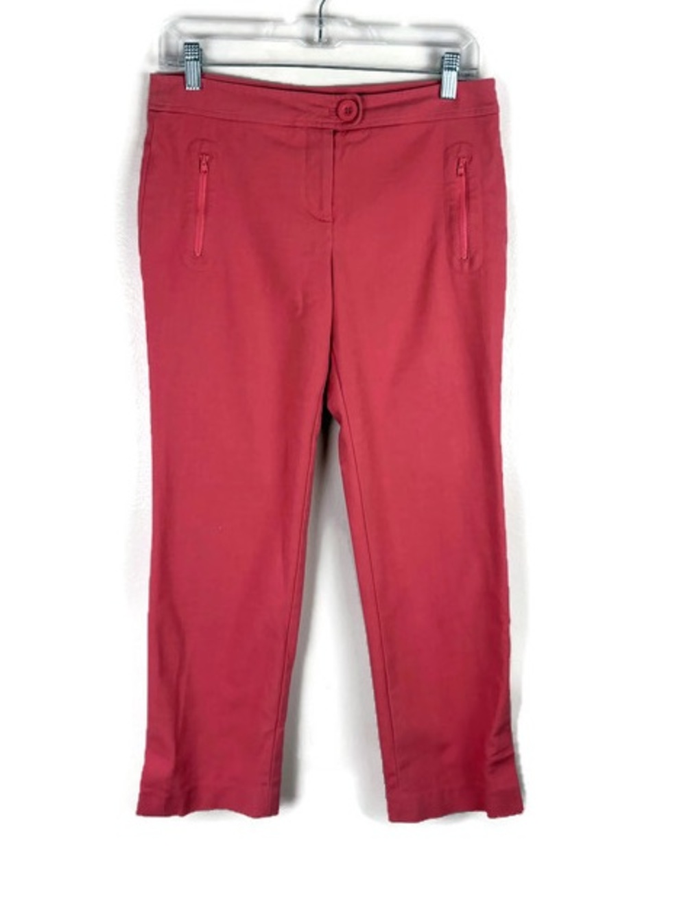 Elevenses Anthropologie Chino Trouser Dress Panrs in Salmon Pink